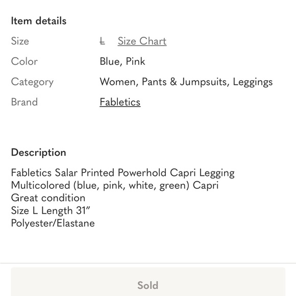 Fabletics Blue Multi-Color Patterned Leggings - Picture 6 of 6